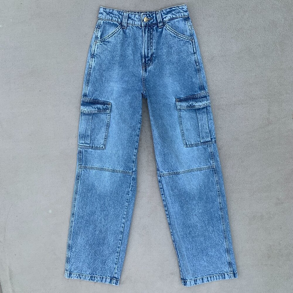 Divided By H&M Wide Leg High Rise Jeans Sz0